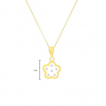 GOLD CHAIN FOR KIDS, FLOWER WITH ZIRCON