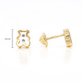 18k GOLD TEDDY BEAR WITH ZIRCON EARRING