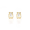 18k GOLD TEDDY BEAR WITH ZIRCON EARRING