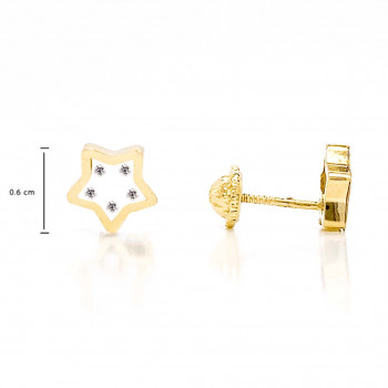 18K GOLD STAR WITH ZIRCONS EARRINGS