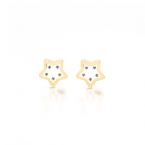 18K GOLD STAR WITH ZIRCONS EARRINGS