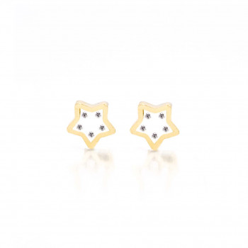 18K GOLD STAR WITH ZIRCONS EARRINGS