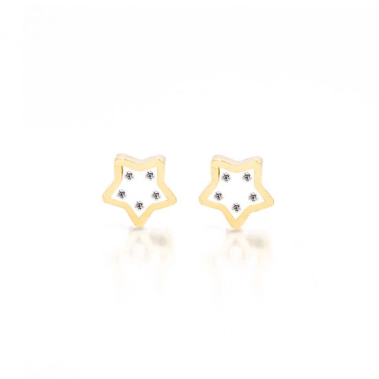 18K GOLD STAR WITH ZIRCONS EARRINGS
