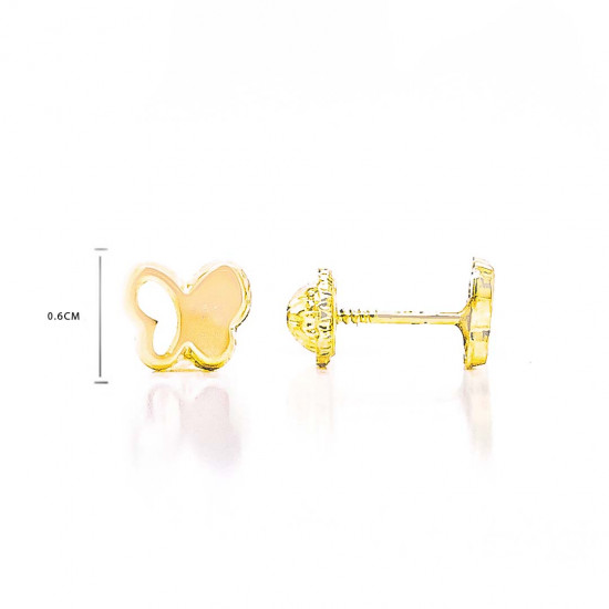 18K GOLD HALF EMPTY BUTTERFLY EARRINGS