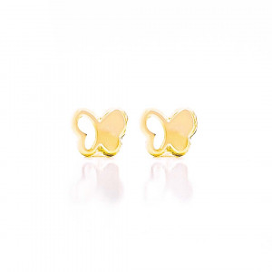 18K GOLD HALF EMPTY BUTTERFLY EARRINGS