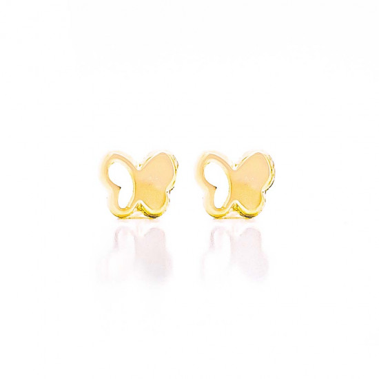 18K GOLD HALF EMPTY BUTTERFLY EARRINGS
