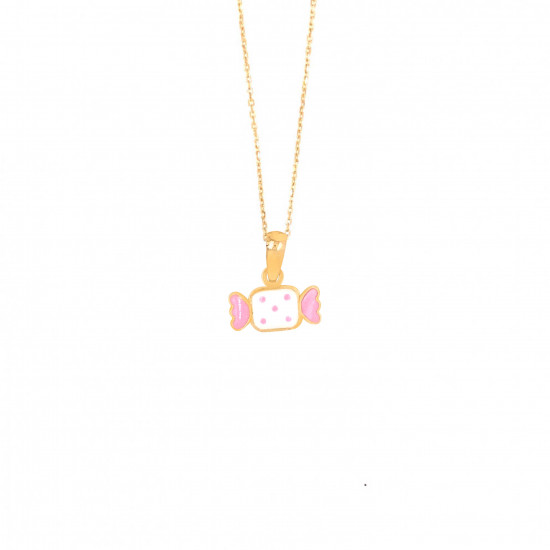 18K GOLD CHAIN FOR KIDS , CANDY SHAPE