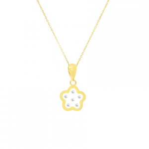 GOLD CHAIN FOR KIDS, FLOWER WITH ZIRCON