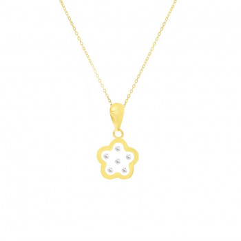 GOLD CHAIN FOR KIDS, FLOWER WITH ZIRCON