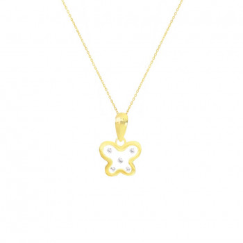 GOLD CHAIN FOR KIDS, BUTTERFLY WITH ZIRCON