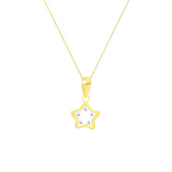 GOLD CHAIN FOR KIDS, STAR WITH ZIRCON