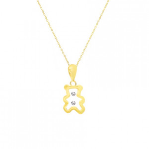 GOLD CHAIN FOR KIDS, TEDDY BEAR WITH ZIRCON