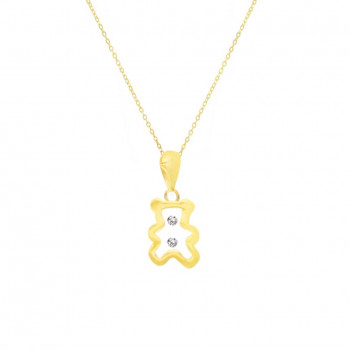 GOLD CHAIN FOR KIDS, TEDDY BEAR WITH ZIRCON