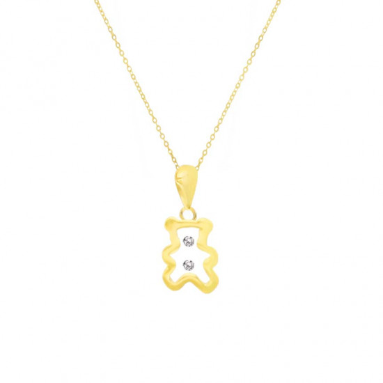 GOLD CHAIN FOR KIDS, TEDDY BEAR WITH ZIRCON