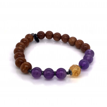 Citrine bracelet with amethyst and coke