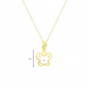 GOLD CHAIN FOR KIDS, BUTTERFLY WITH ZIRCON