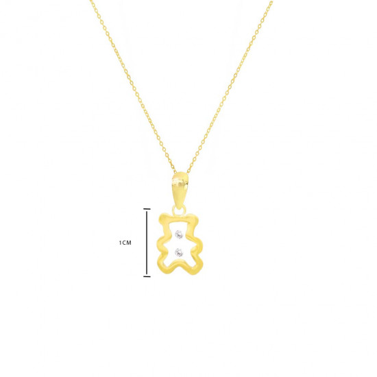 GOLD CHAIN FOR KIDS, TEDDY BEAR WITH ZIRCON