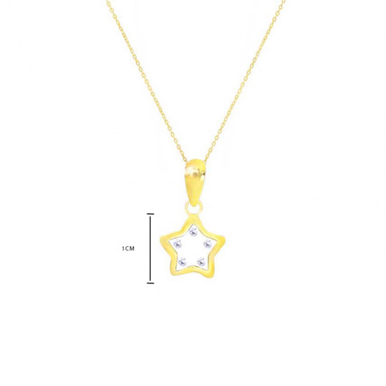 GOLD CHAIN FOR KIDS, STAR WITH ZIRCON