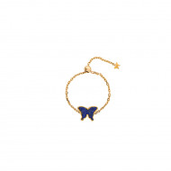 lapis Butterfly Ring Chain , 18K Gold ( small size ) 