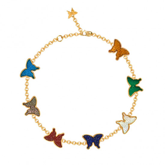HAPPINESS BUTTERFLY BRACELET With Colourful Stones, 18K Gold HAPPINESS BUTTERFLY BRACELET With Colourful Stones, 18K Gold