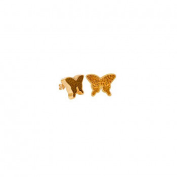 18K Gold Earring Butterfly With Tiger Eye ( small size )