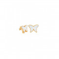 18K Gold earring Glanz Butterfly with White seashell ( small size )