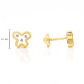 18K GOLD BUTTERFLY WITH ZIRCON EARRING