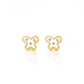 18K GOLD BUTTERFLY WITH ZIRCON EARRING