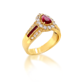 RUBI GOLD RING 18K STUDDED WITH DIAMONDS . RUBI GOLD RING 18K STUDDED WITH DIAMONDS .