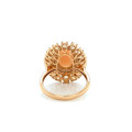 Gold RING WITH PINK CORAL, OPAL WITH DIAMOND Gold RING WITH PINK CORAL, OPAL WITH DIAMOND