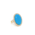 18k GOLD AND DIAMON RING WITH TURQUOISE 18k GOLD AND DIAMON RING WITH TURQUOISE