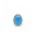 18k GOLD AND DIAMON RING WITH TURQUOISE 18k GOLD AND DIAMON RING WITH TURQUOISE