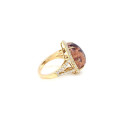 TEAR SHAPED OPAL RING WITH 55 PIECES OF DIAMOND ,18K GOLD TEAR SHAPED OPAL RING WITH 55 PIECES OF DIAMOND ,18K GOLD