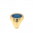  A Rare Australian Opal Ring With 30 Pieces Of Diamond,18k Gold 