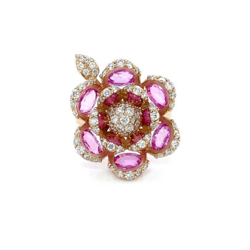 DIAMON RING WITH PINK SAPPHIRE 