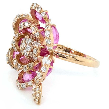 DIAMON RING WITH PINK SAPPHIRE 