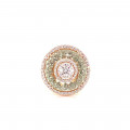 Gold ring studded with diamonds in a round shape with a green Amethyst stone Gold ring studded with diamonds in a round shape with a green Amethyst stone