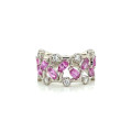 PINK SAPPHIRE PLATINUM RING STUDDED WITH DIAMONDS PINK SAPPHIRE PLATINUM RING STUDDED WITH DIAMONDS