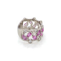 PINK SAPPHIRE PLATINUM RING STUDDED WITH DIAMONDS PINK SAPPHIRE PLATINUM RING STUDDED WITH DIAMONDS