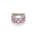 PINK SAPPHIRE PLATINUM RING STUDDED WITH DIAMONDS PINK SAPPHIRE PLATINUM RING STUDDED WITH DIAMONDS