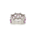 PINK SAPPHIRE PLATINUM RING STUDDED WITH DIAMONDS PINK SAPPHIRE PLATINUM RING STUDDED WITH DIAMONDS