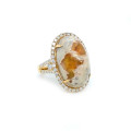 PINK OPAL RING WITH 56 PIECES OF DIAMOND ,18K GOLD PINK OPAL RING WITH 56 PIECES OF DIAMOND ,18K GOLD