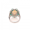 oval opal gold ring with diamonds and emeralds oval opal gold ring with diamonds and emeralds