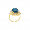 gold ring 18k with topaz studded with diamonds . gold ring 18k with topaz studded with diamonds .