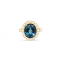gold ring 18k with topaz studded with diamonds . gold ring 18k with topaz studded with diamonds .
