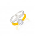 18K GOLD RING WITH YELLOW CERAMIC , INLAID WITH DIAMOND