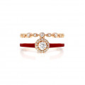 gold ring 18k with red ceramic
