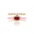 DIAMOND RING WITH PINK CERAMIC AND RUBY DIAMOND RING WITH PINK CERAMIC AND RUBY