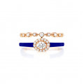 18k gold ring with ceramic , inlaid with diamond 