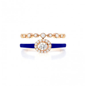 18k gold ring with ceramic , inlaid with diamond 